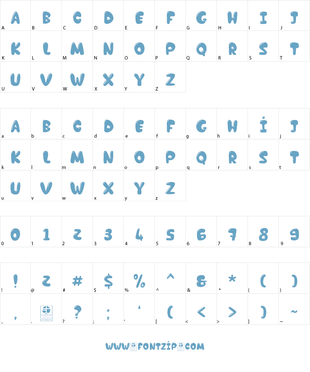 Chocolate Bar Demo Font Character